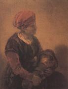 Barent fabritius Woman with a Child in Swaddling Clothes (mk33) oil on canvas